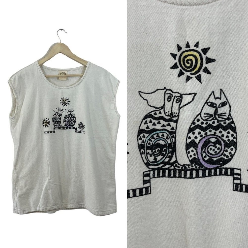 Cactus Creations Large Top Phoenix Arizona Cat Dog Lagenlook Cotton Womens READ
